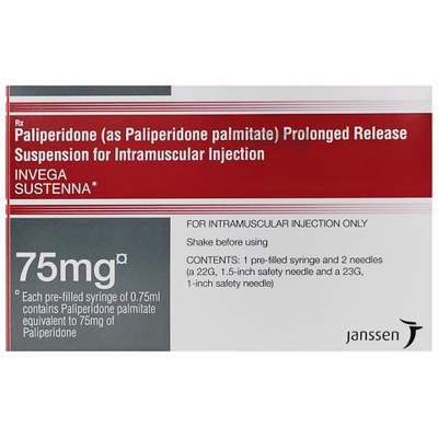 INVEGA SUSTENNA ® 75 MG / 0.75 ML ( PALIPERIDONE PALMITATE ) 0.75 ML INTRAMASCULAR PRE-FILLED SYRINGE